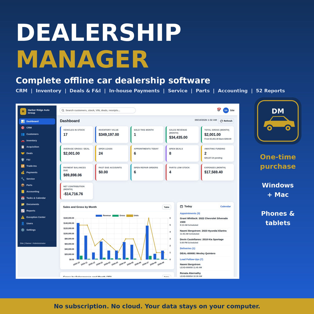 Multi-User Car Dealership Management Software