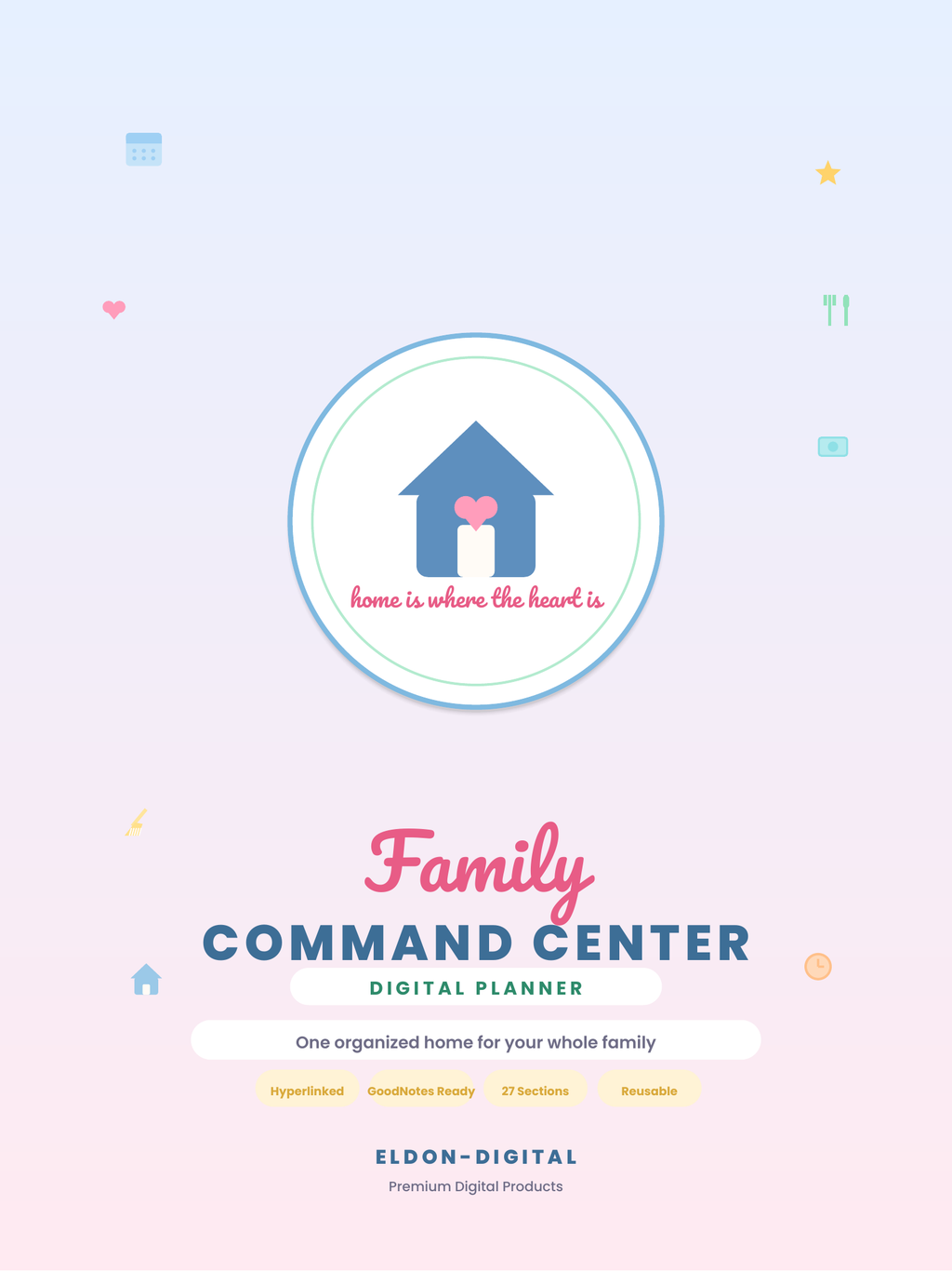 Family Command Center Planner GoodNotes iPad