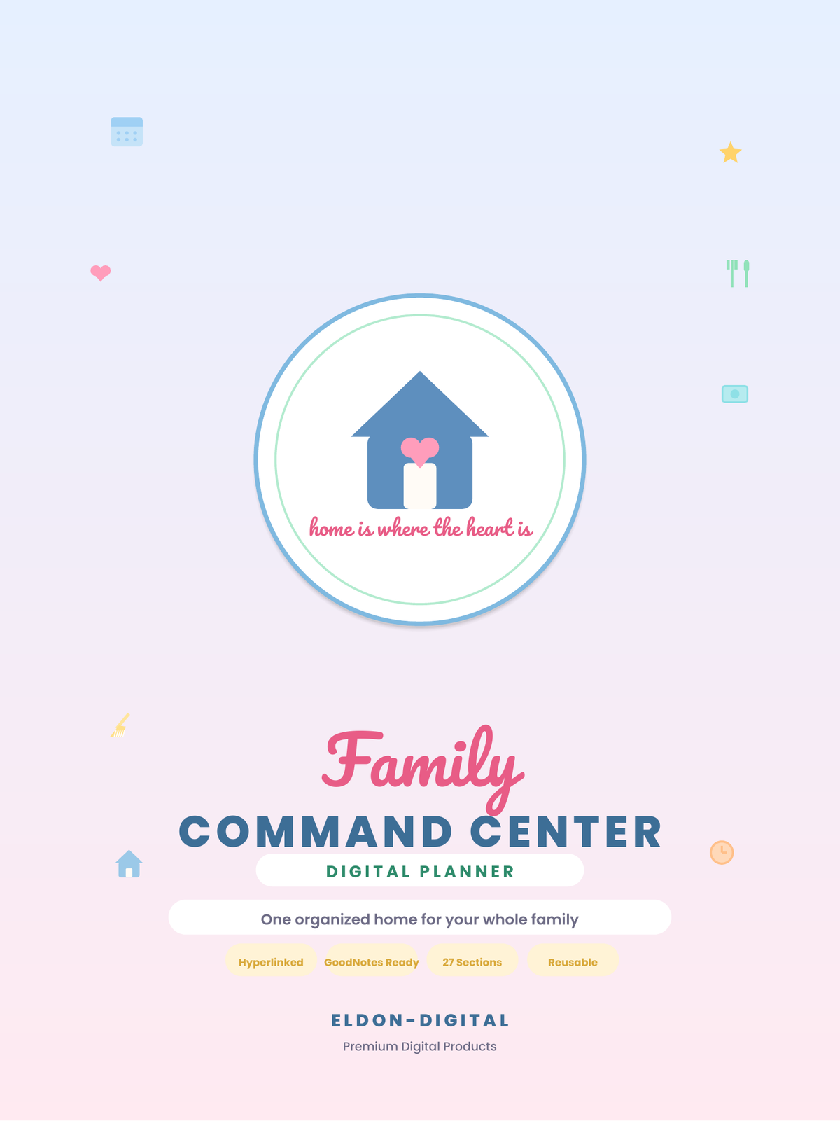 Family Command Center Planner GoodNotes iPad
