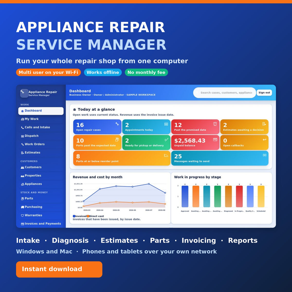Appliance Repair Service Manager Software