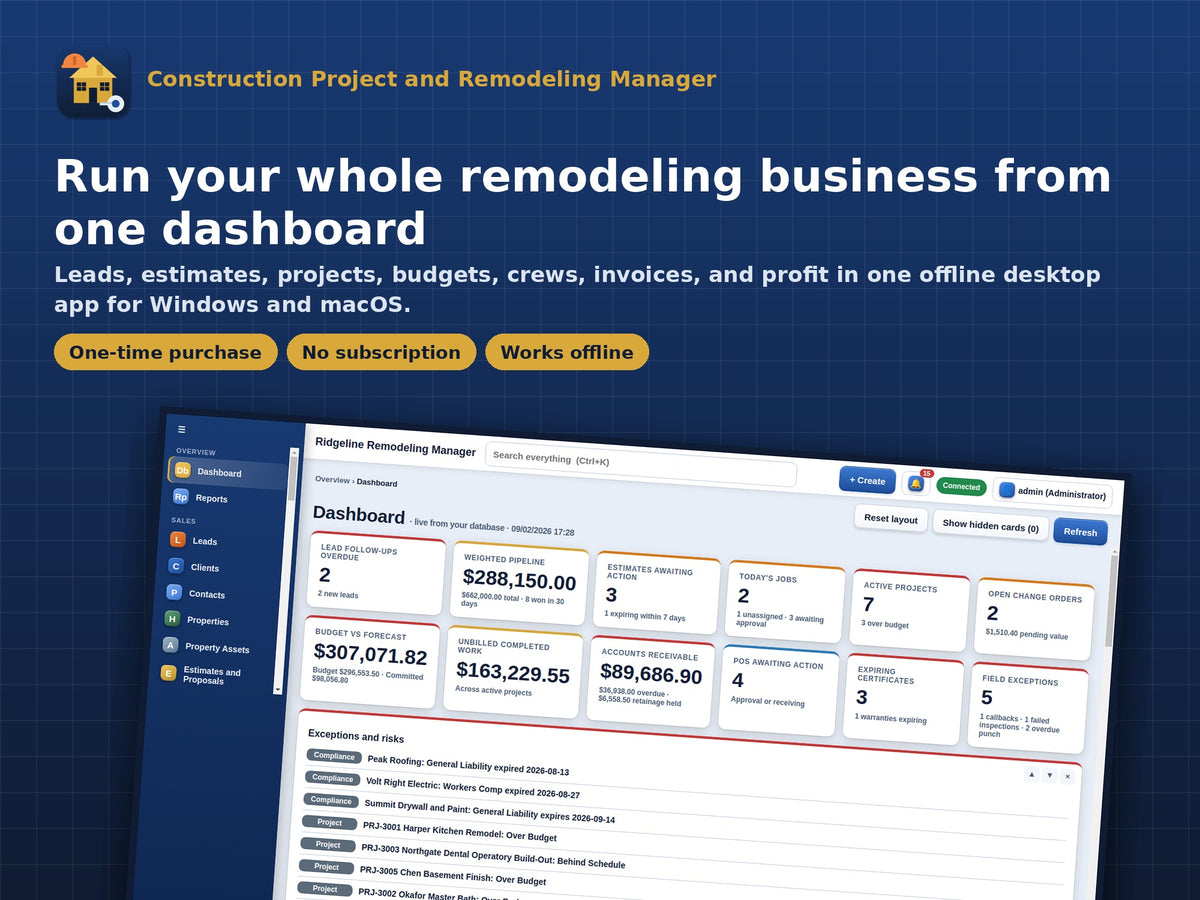 Construction Project and Remodeling Manager