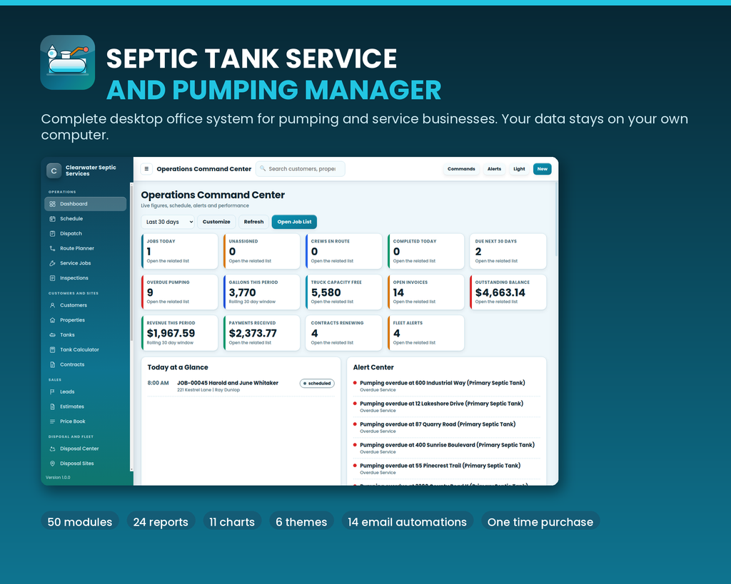 Septic Business Software for Windows and Mac