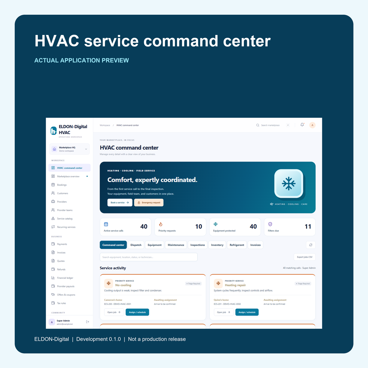 HVAC Booking App Development Kit