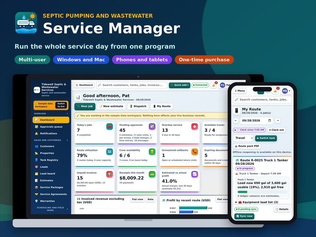 Multi-User Septic Pumping Software