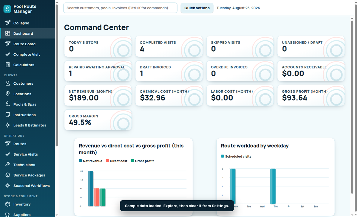 Complete Pool Service Business Software