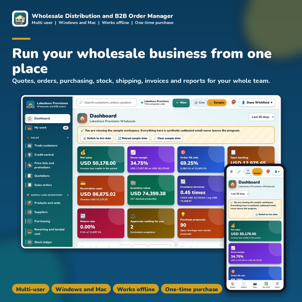 Wholesale Distribution and B2B Order Manager