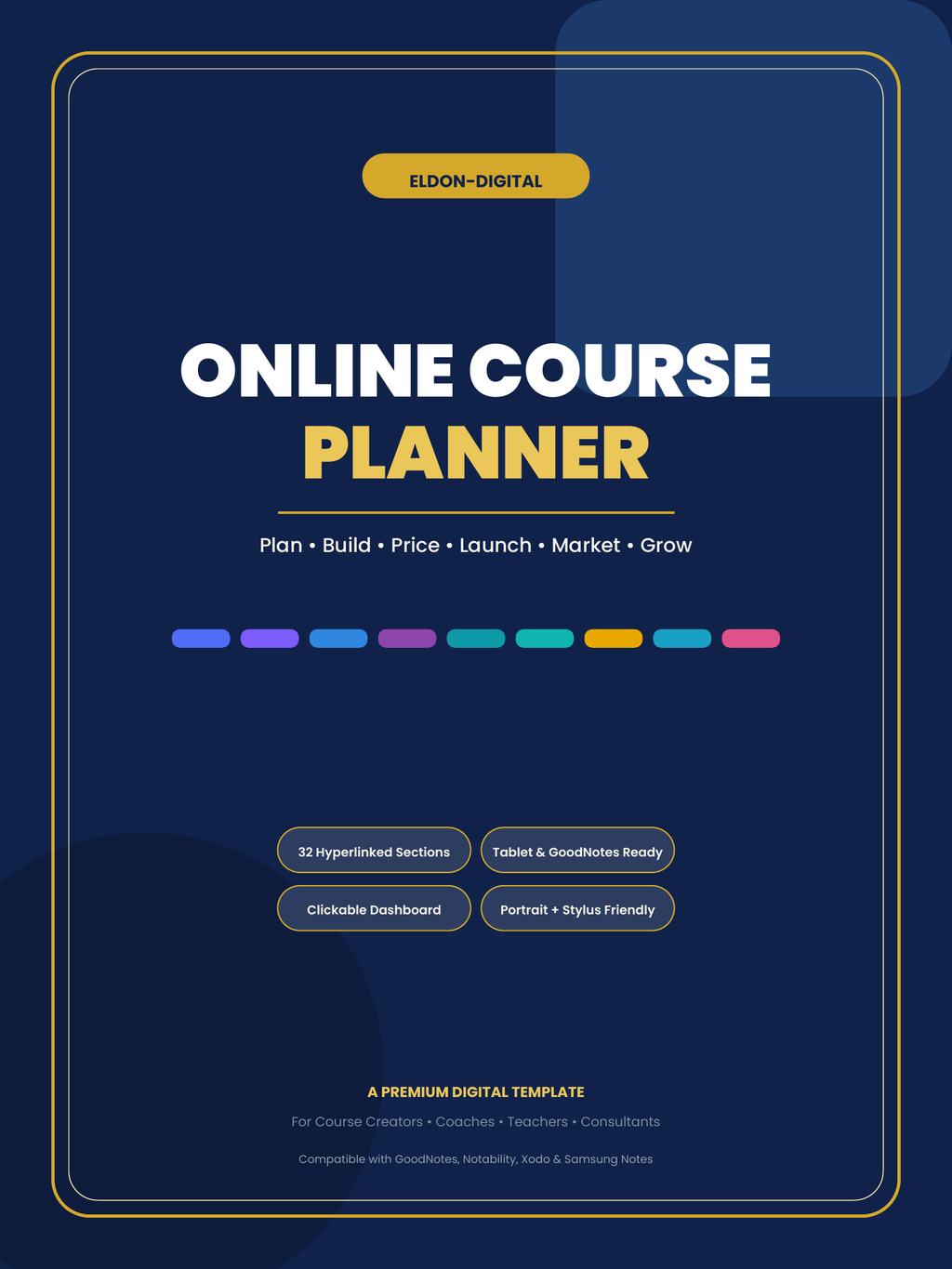 Online Course Planner Digital Planner GoodNotes iPad