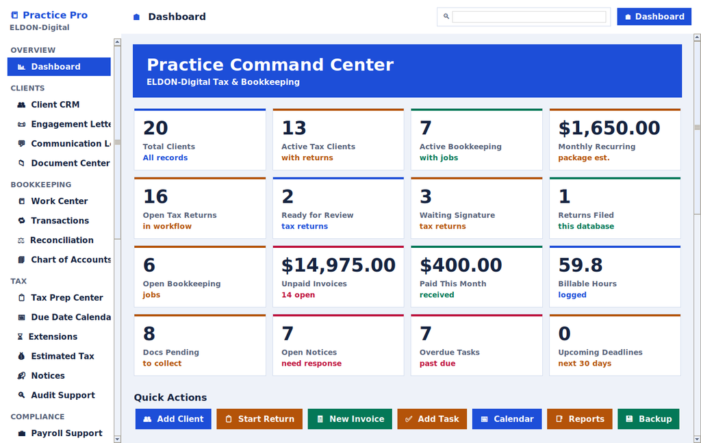 Bookkeeping & Tax Business Management Pro