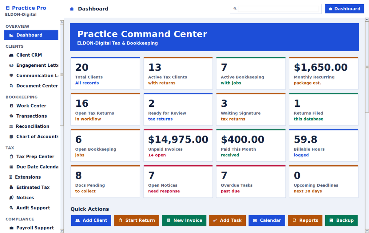 Bookkeeping & Tax Business Management Pro