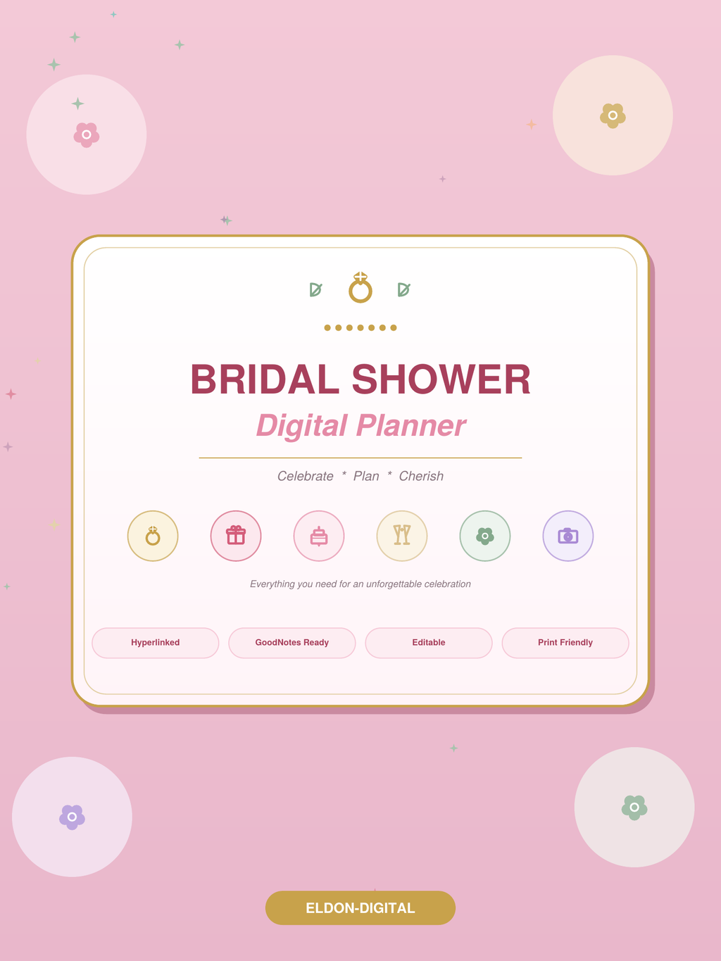 Bridal Shower Digital Planner GoodNotes iPad