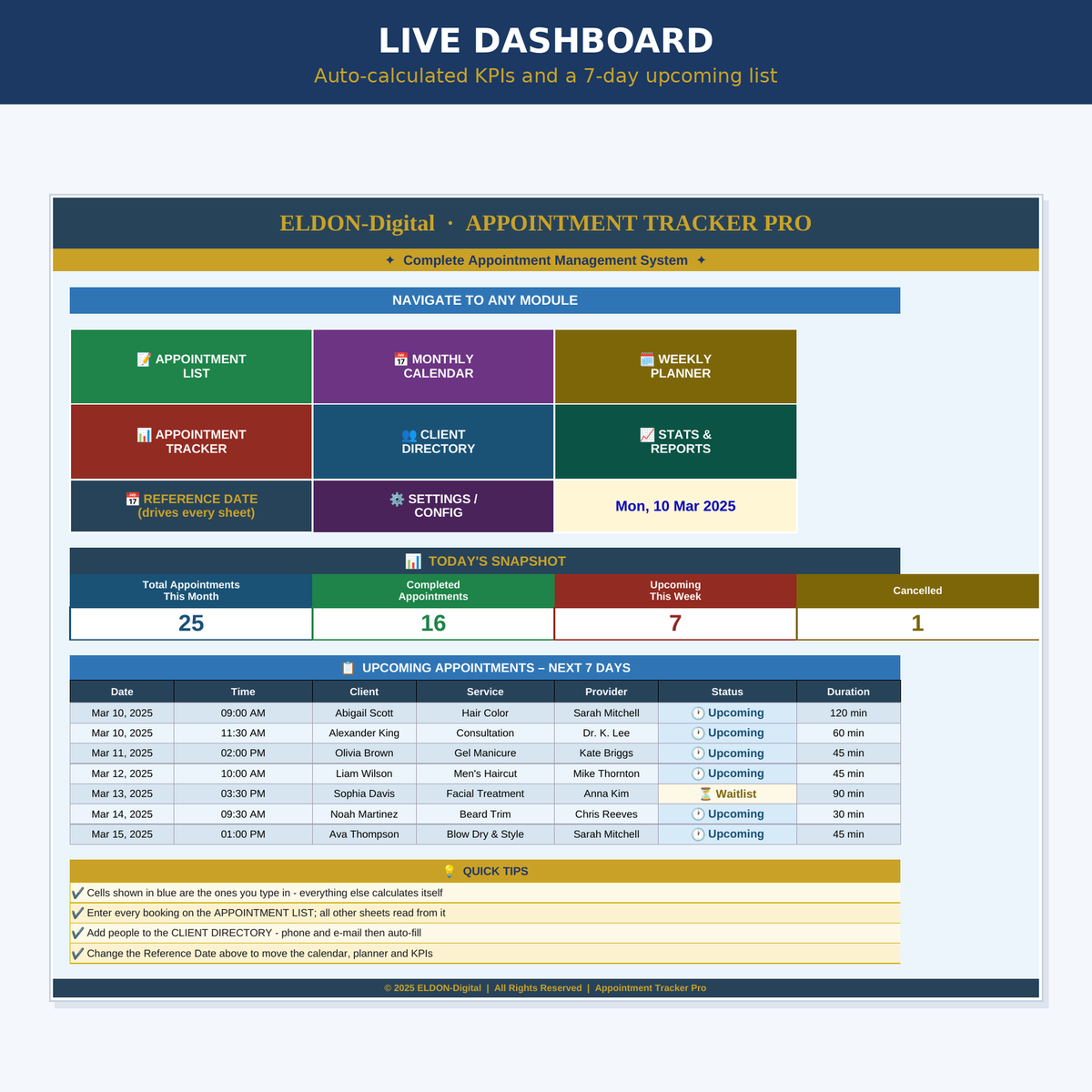 Appointment Tracker Excel Template