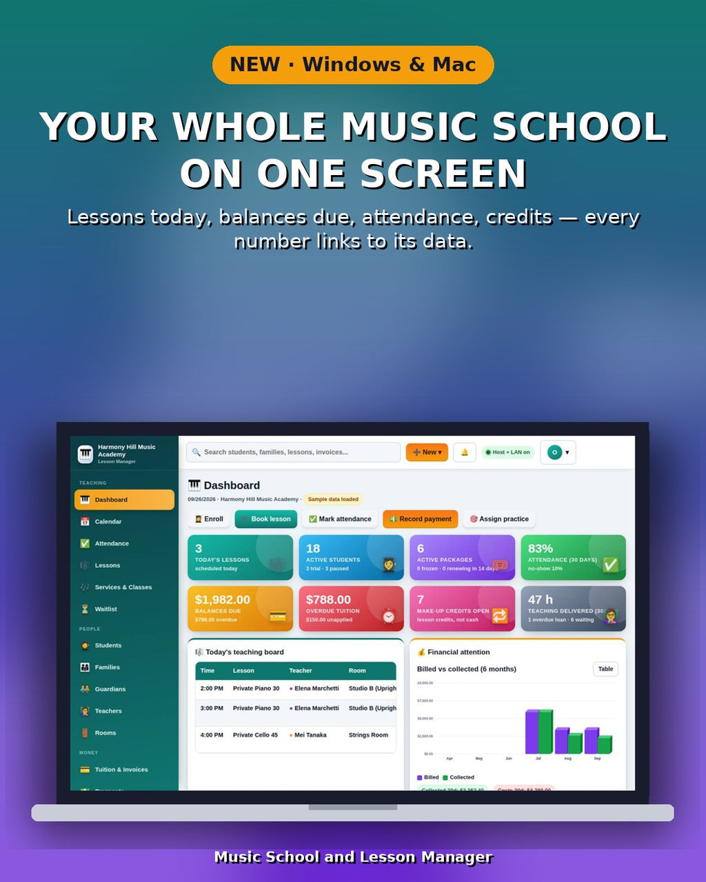 Music School and Lesson Manager Software