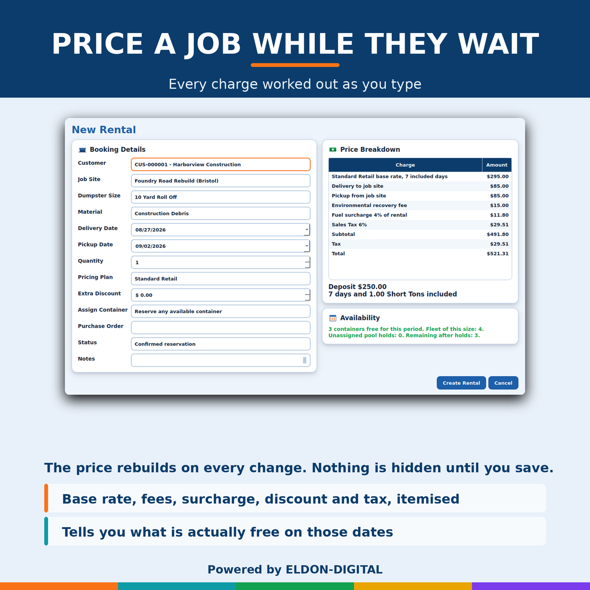 Dumpster Rental Management Software