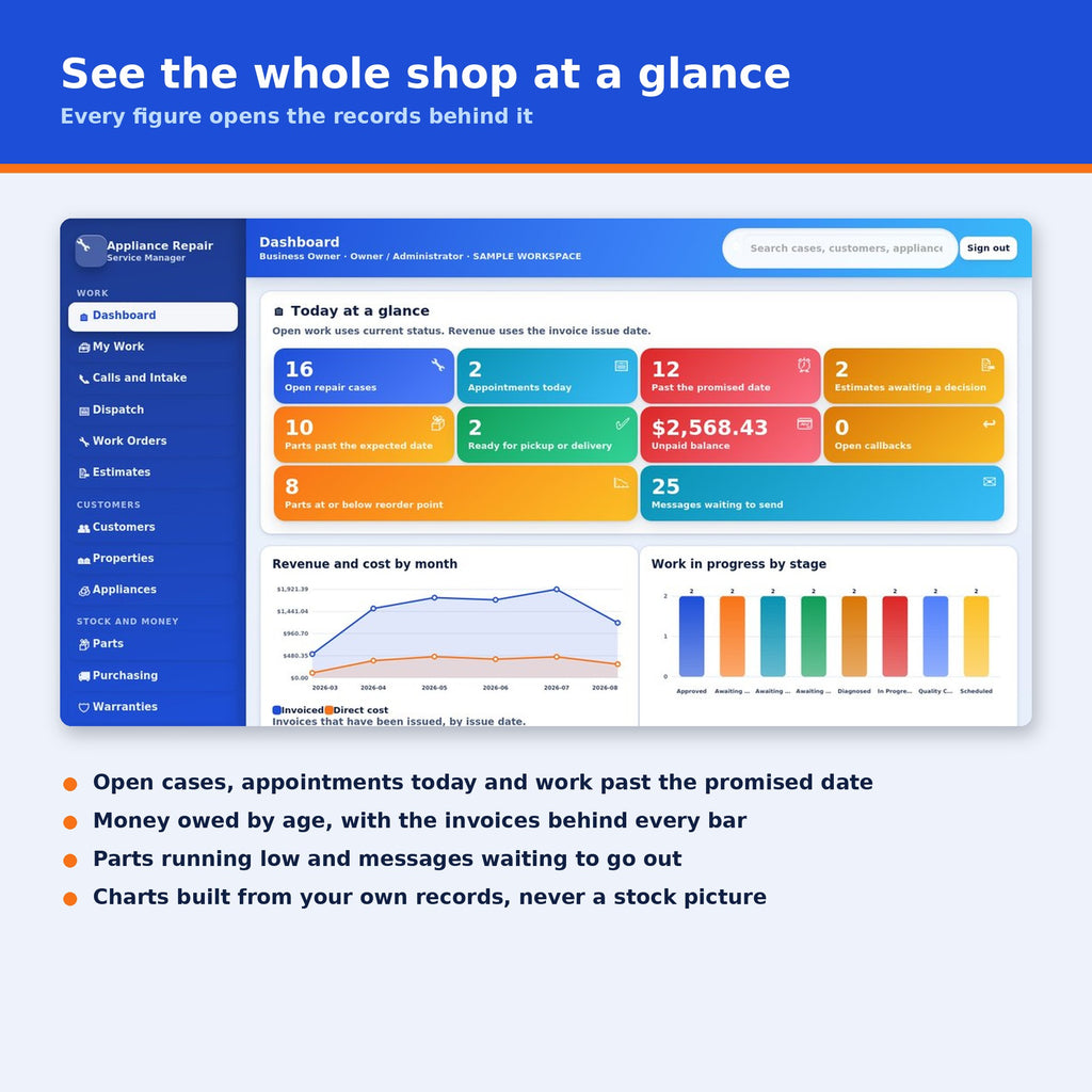 Appliance Repair Service Manager Software