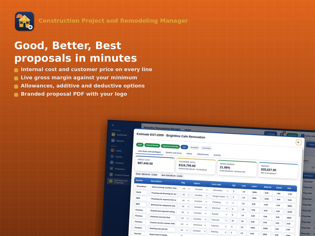 Construction Project and Remodeling Manager