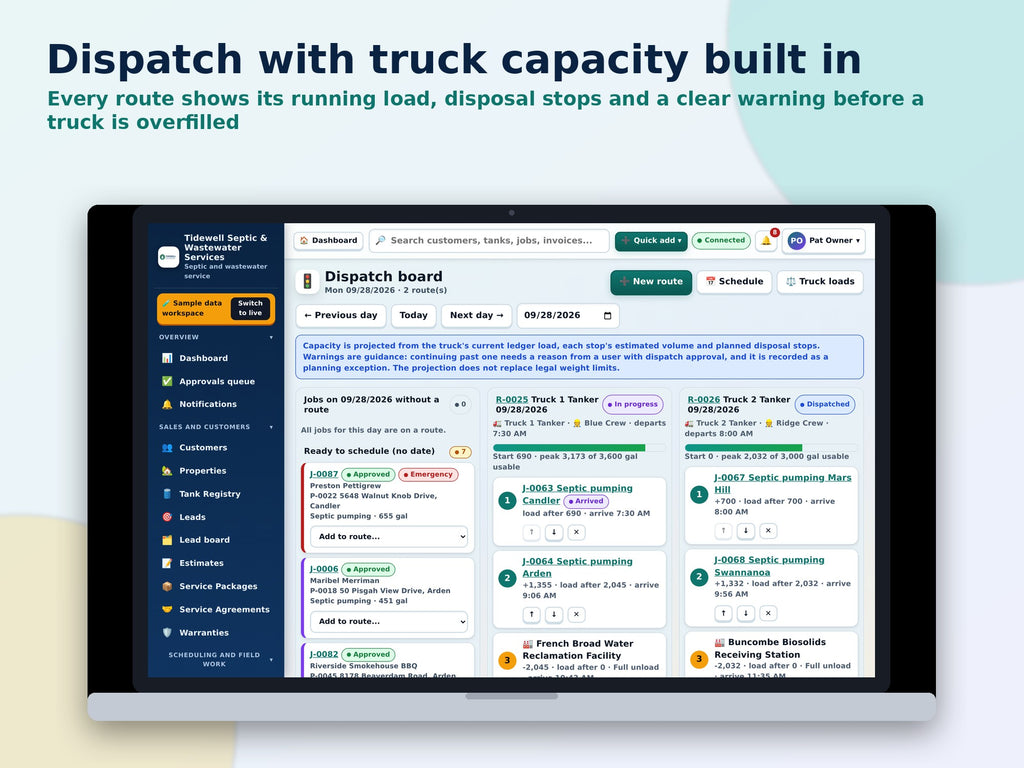 Multi-User Septic Pumping Software