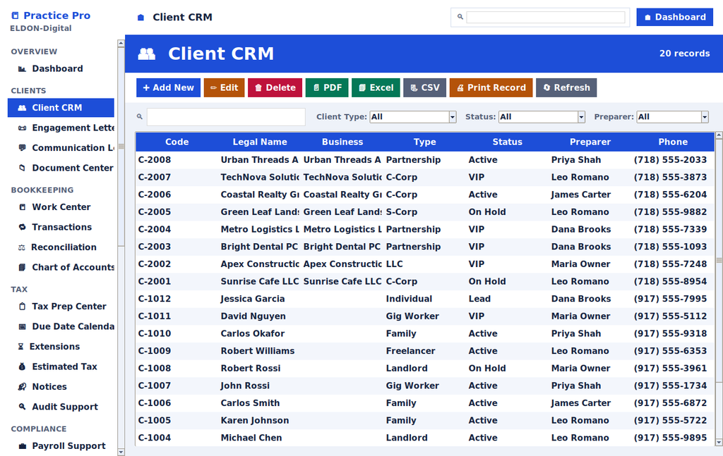 Bookkeeping & Tax Business Management Pro
