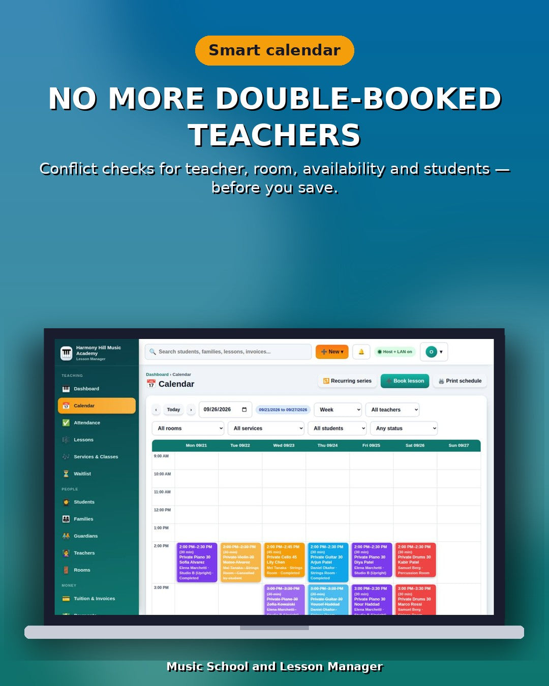 Music School and Lesson Manager Software