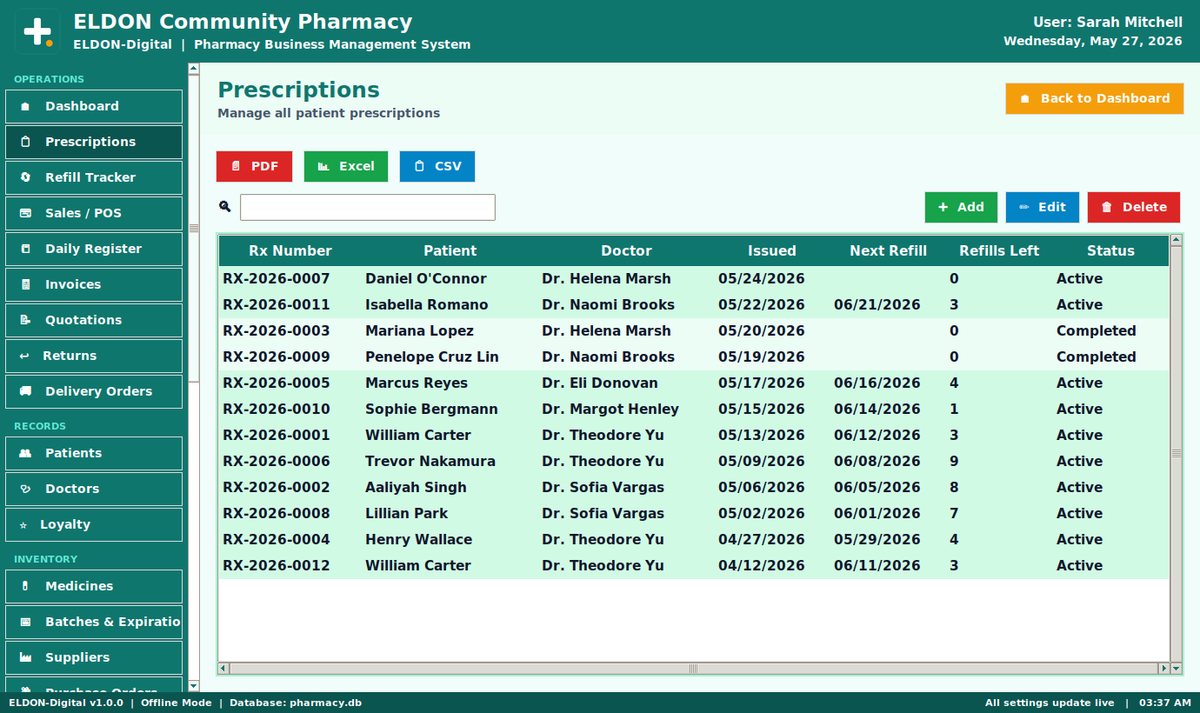 Pharmacy Business Management System