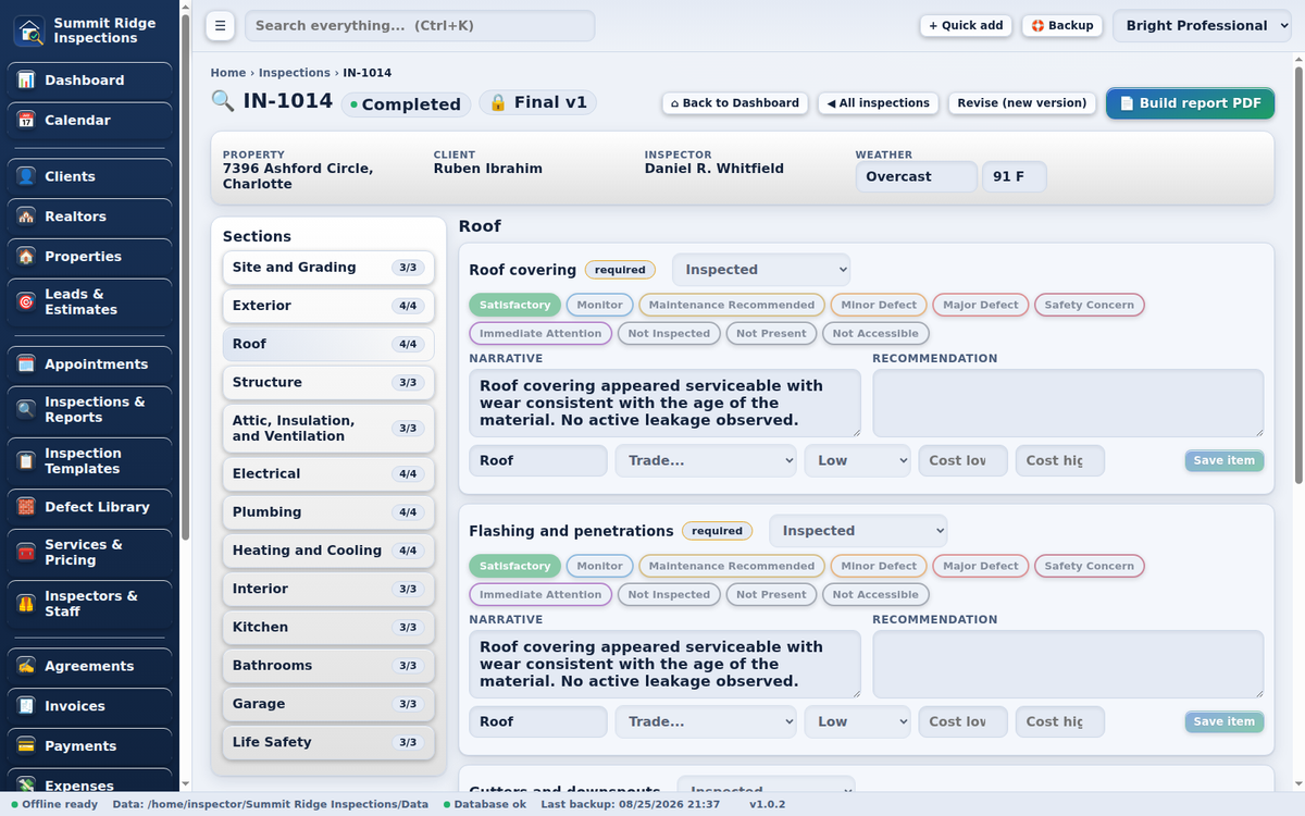 Home Inspection Software for Windows and Mac