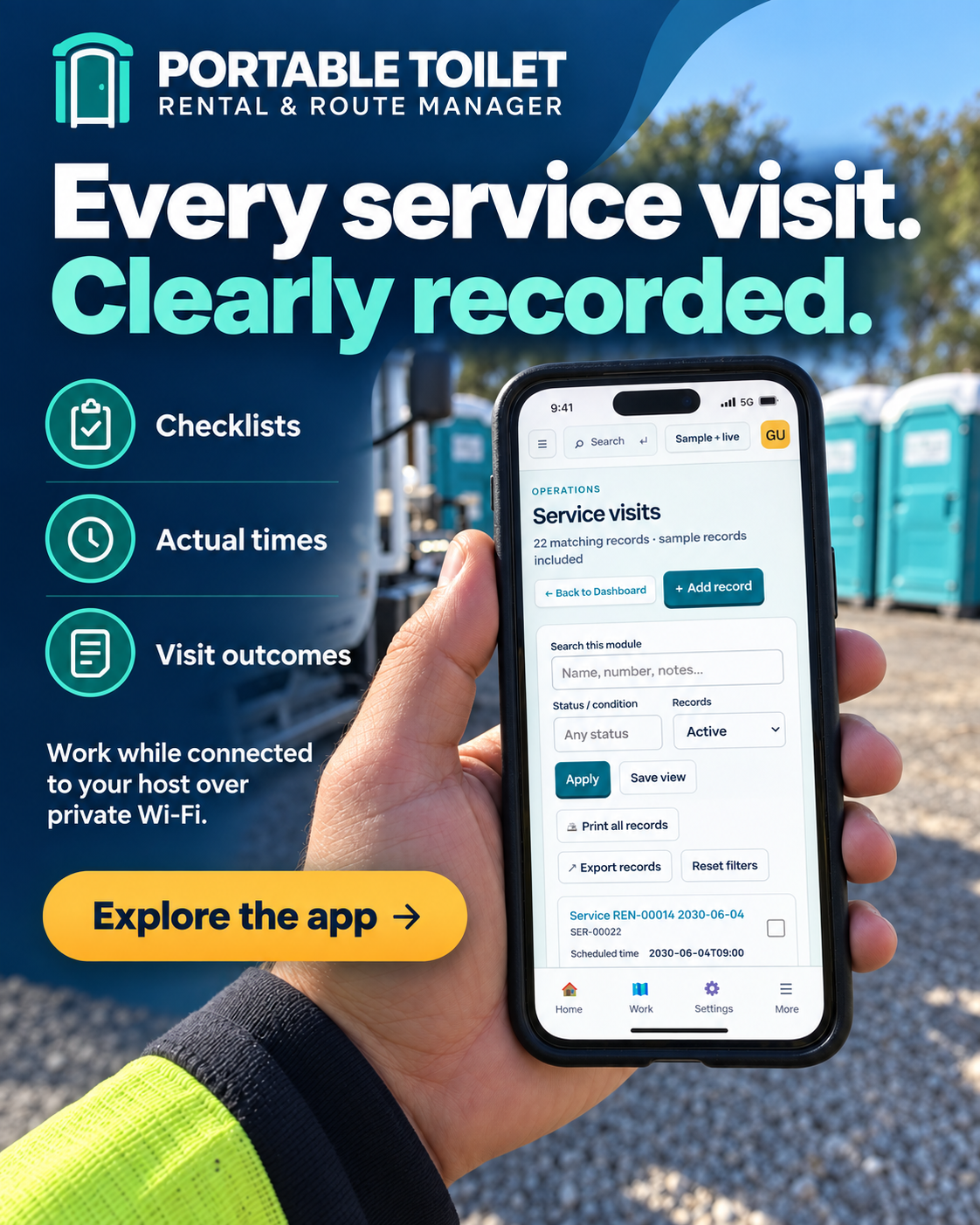 Portable Toilet Rental Management Software