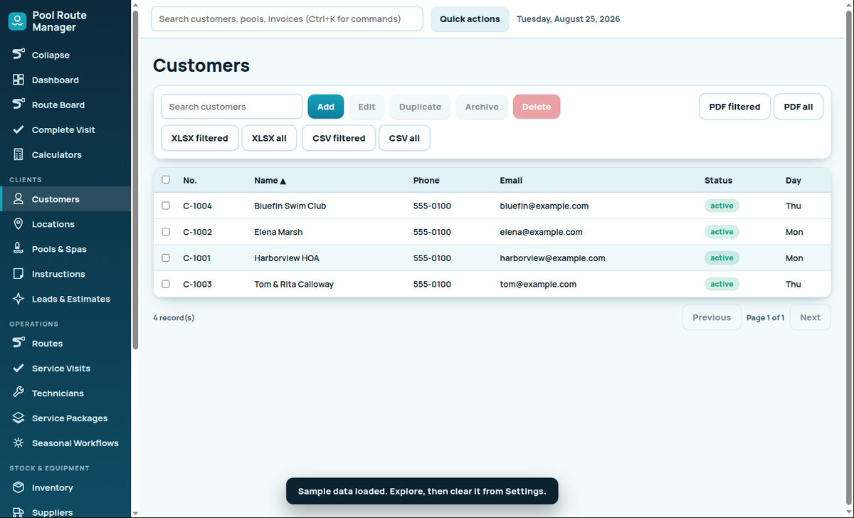 Complete Pool Service Business Software