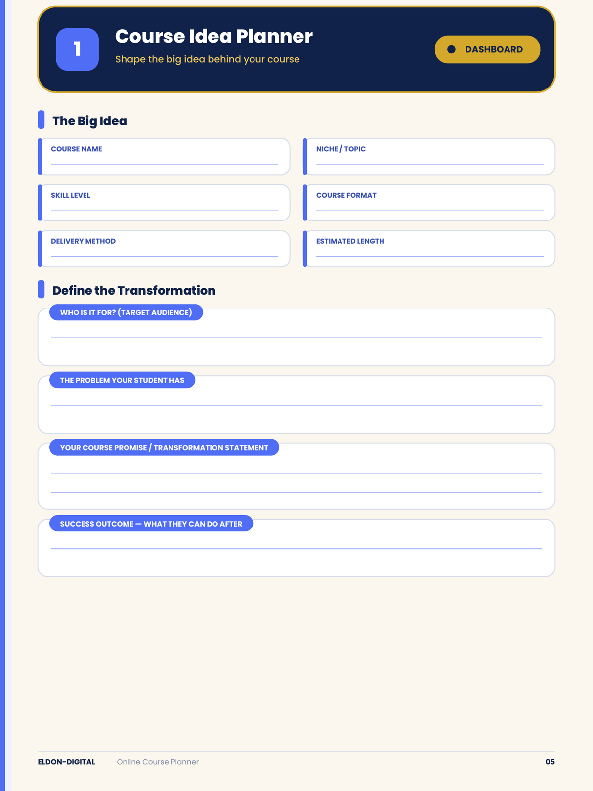 Online Course Planner Digital Planner GoodNotes iPad