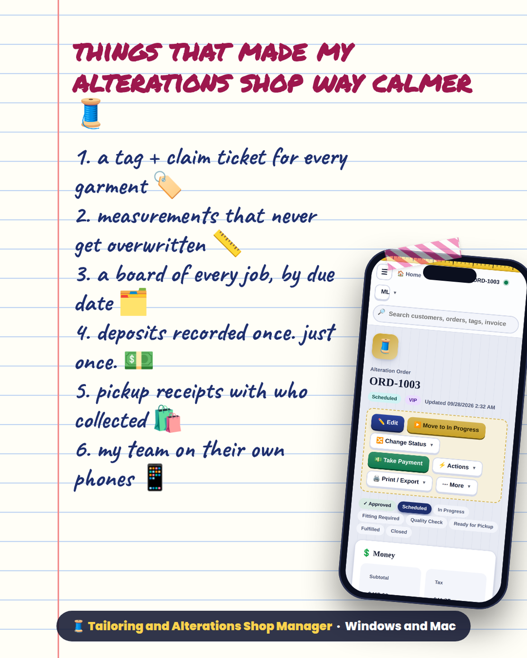 Tailoring and Alterations Shop Manager Software