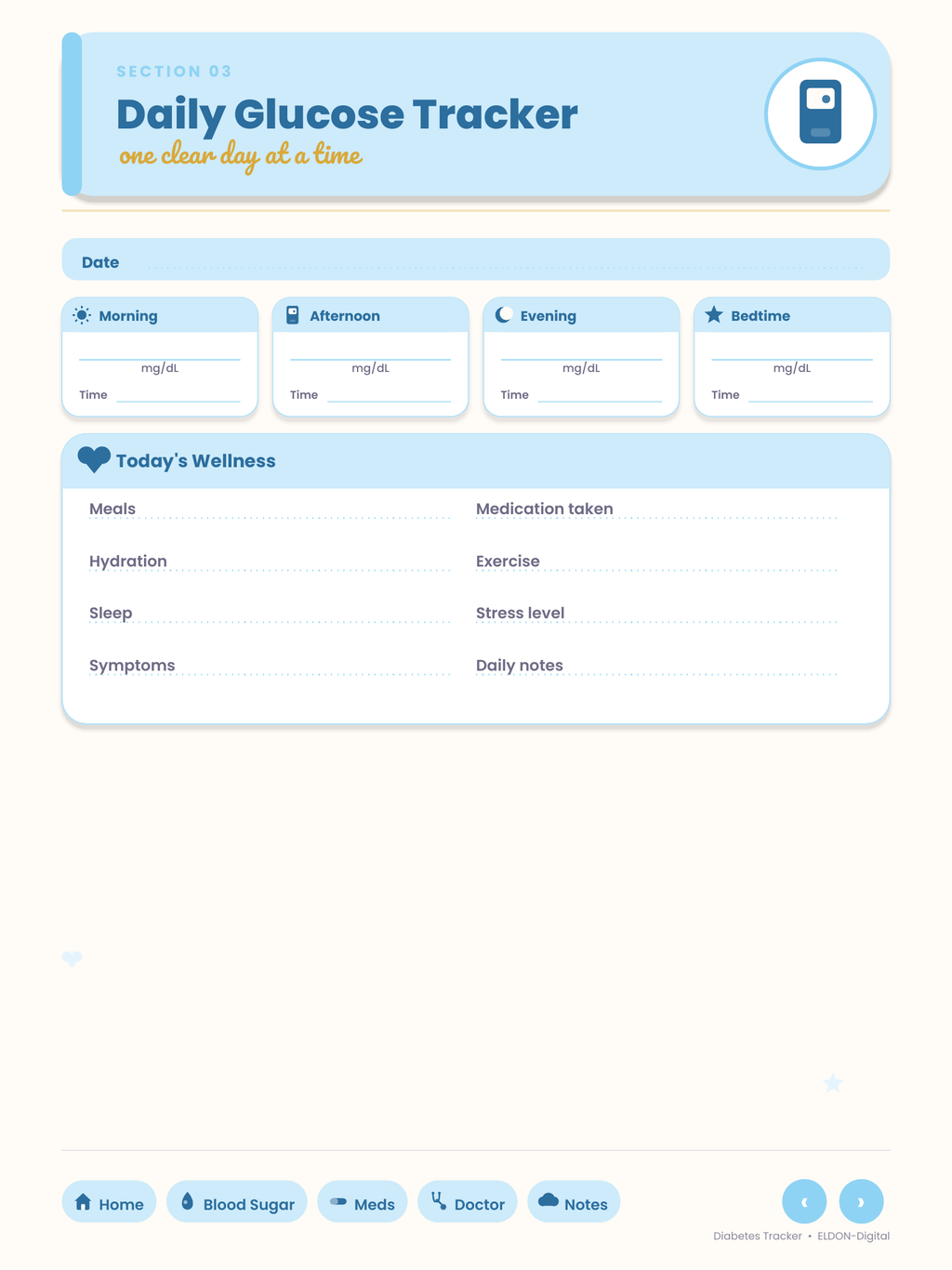 Diabetes Tracker Digital Planner GoodNotes iPad
