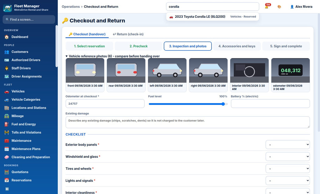 Car Rental and Car-Sharing Fleet Manager