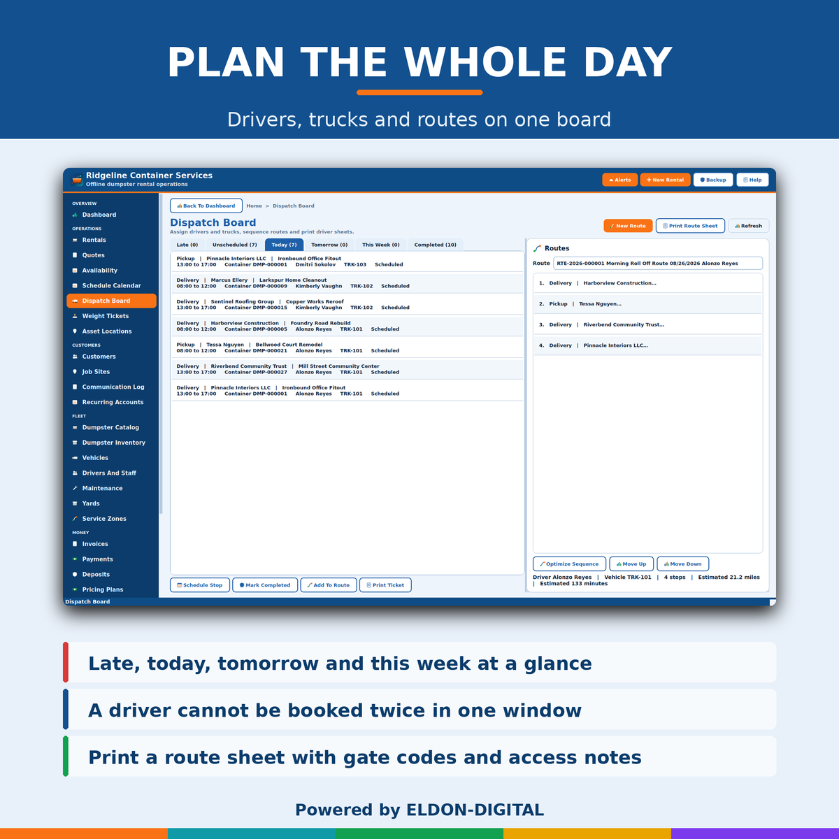 Dumpster Rental Management Software