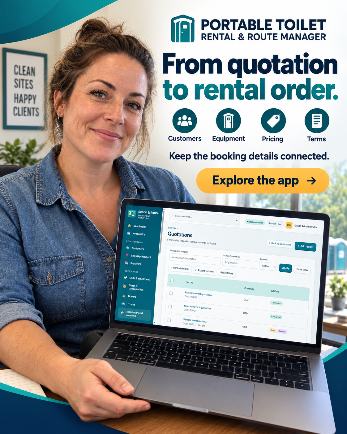 Portable Toilet Rental Management Software