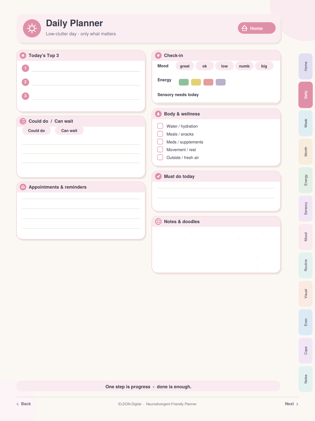Neurodivergent Digital Planner for ADHD & Autism GoodNotes iPad