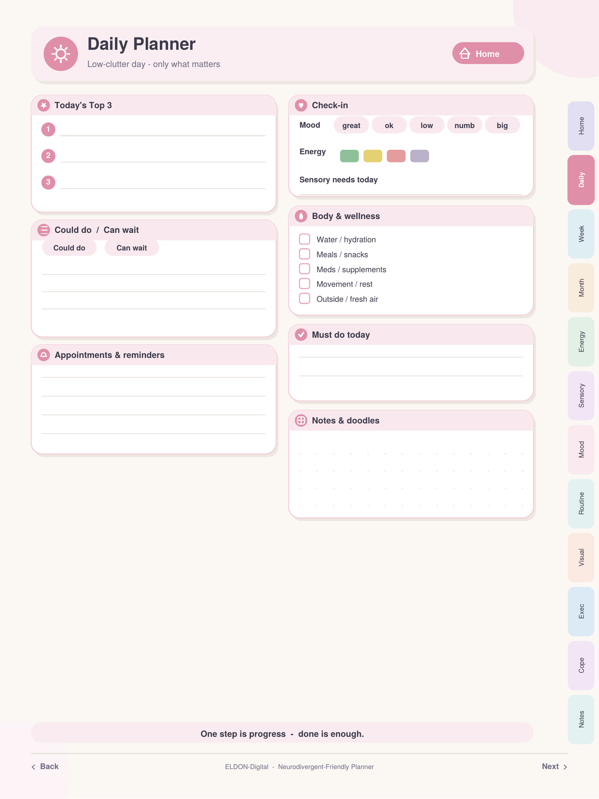 Neurodivergent Digital Planner for ADHD & Autism GoodNotes iPad