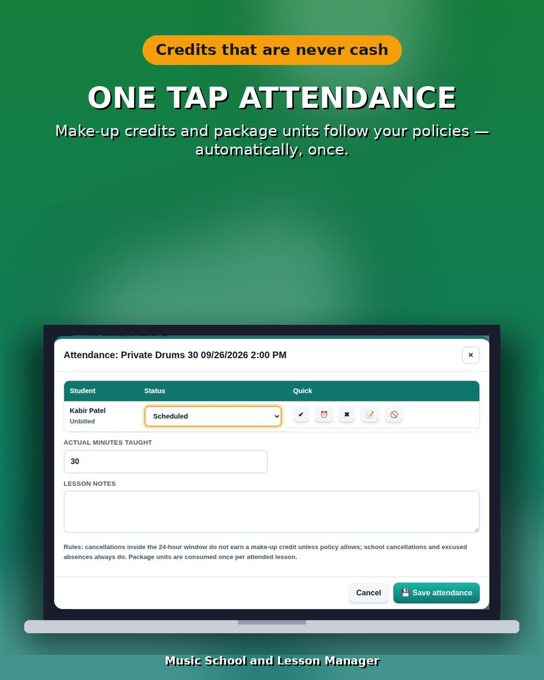Music School and Lesson Manager Software