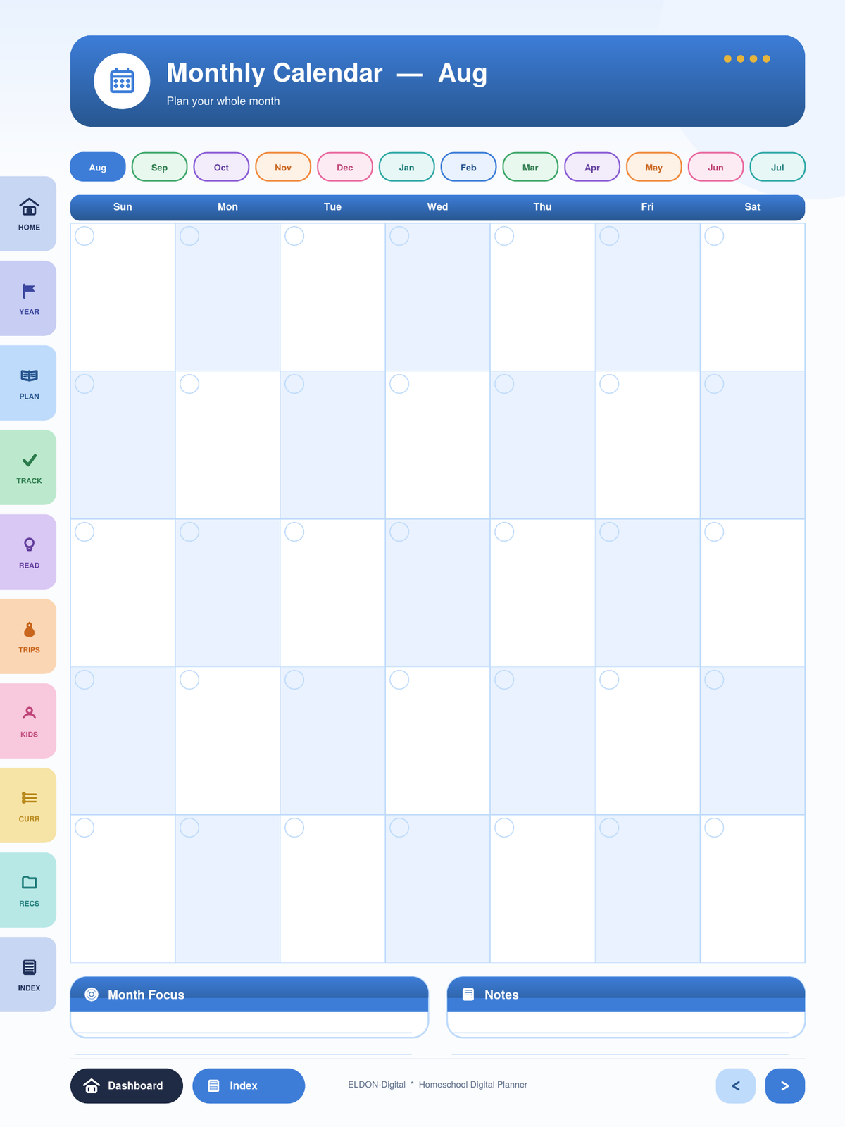 Homeschool Planner Digital Planner GoodNotes iPad