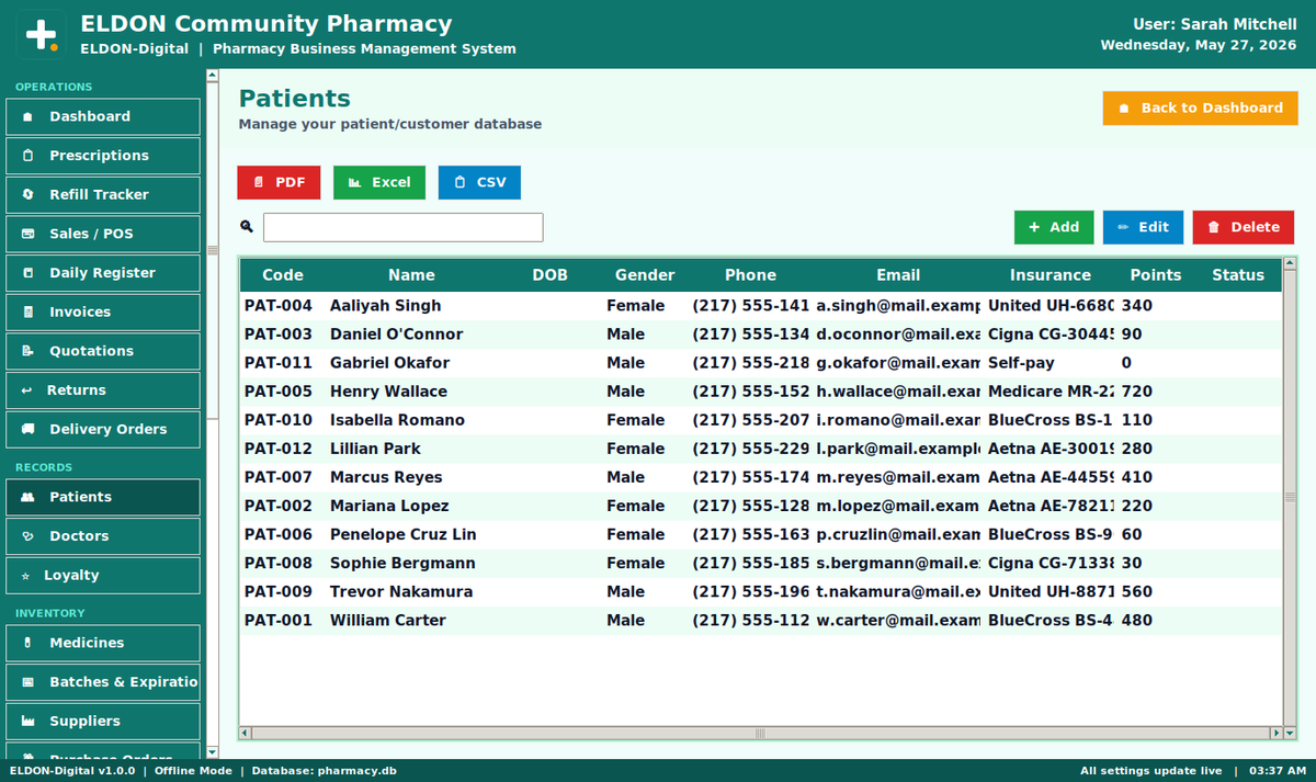 Pharmacy Business Management System