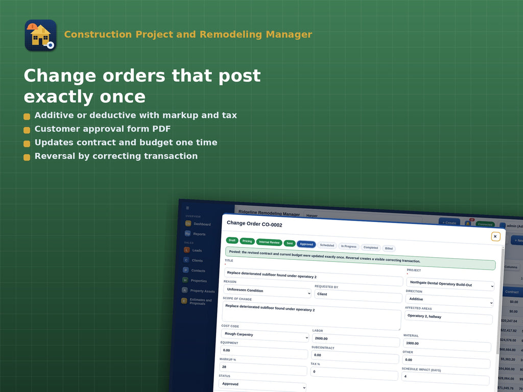 Construction Project and Remodeling Manager