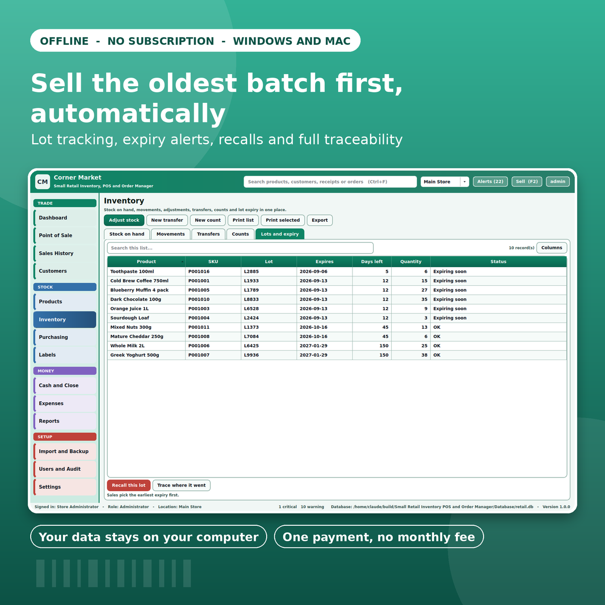 Retail POS Inventory Software Windows Mac