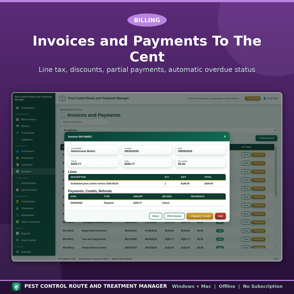 Pest Control Business Software for Windows and Mac
