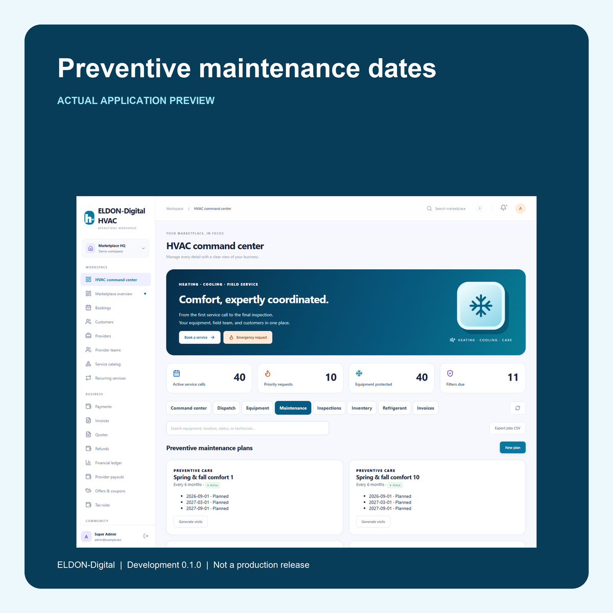 HVAC Booking App Development Kit