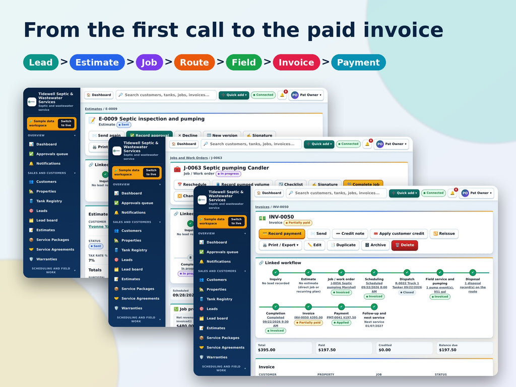 Multi-User Septic Pumping Software