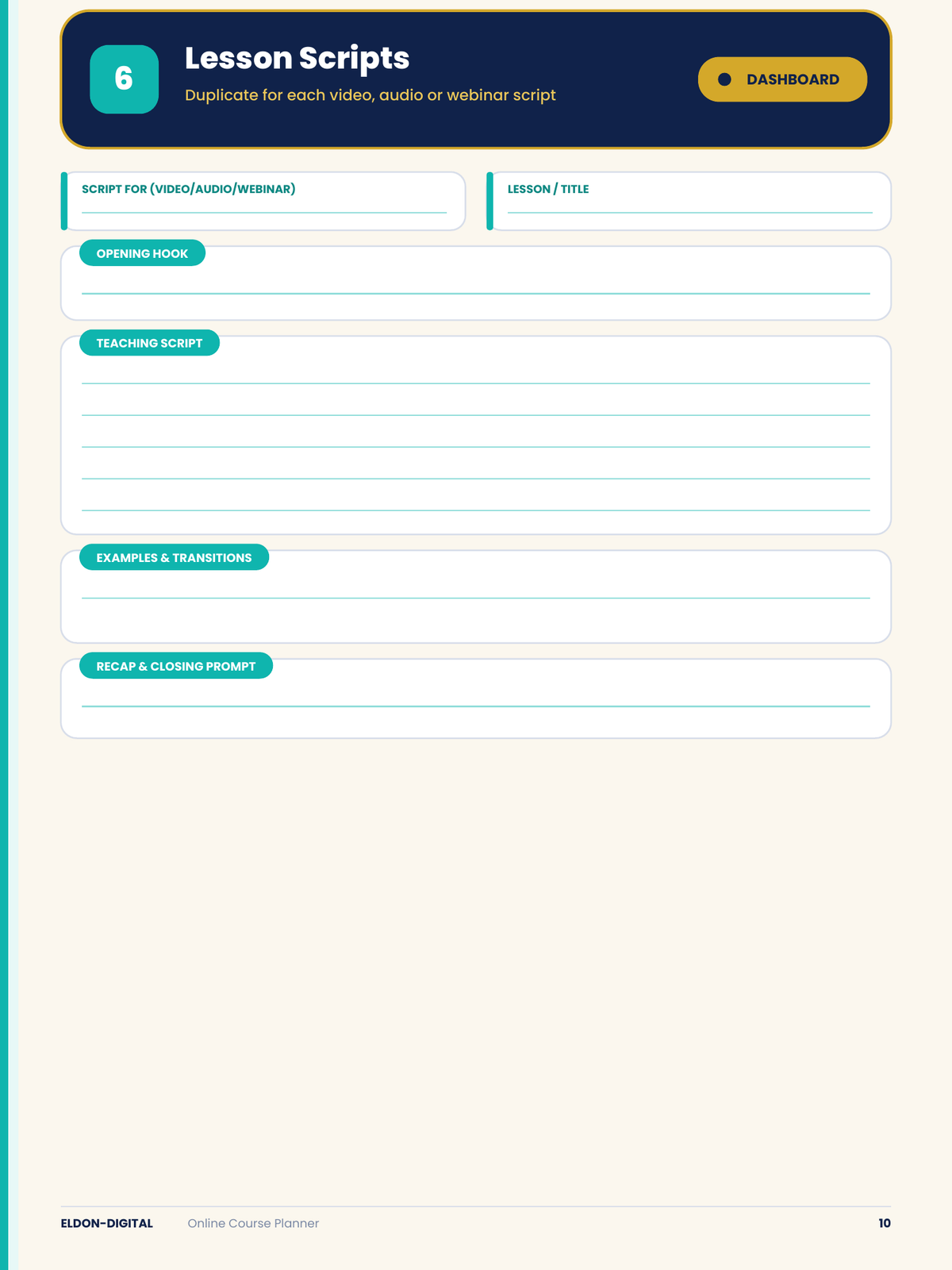 Online Course Planner Digital Planner GoodNotes iPad