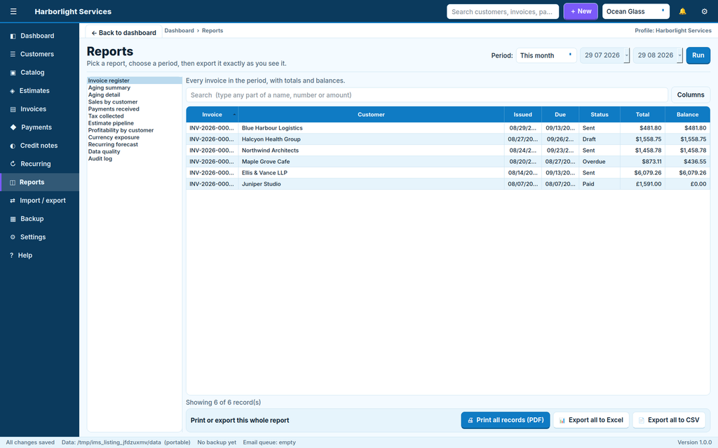 Invoice Manager System Software