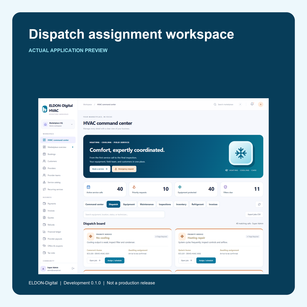 HVAC Booking App Development Kit
