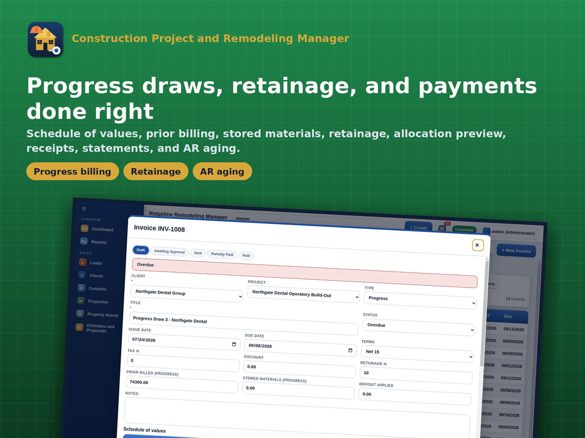 Construction Project and Remodeling Manager