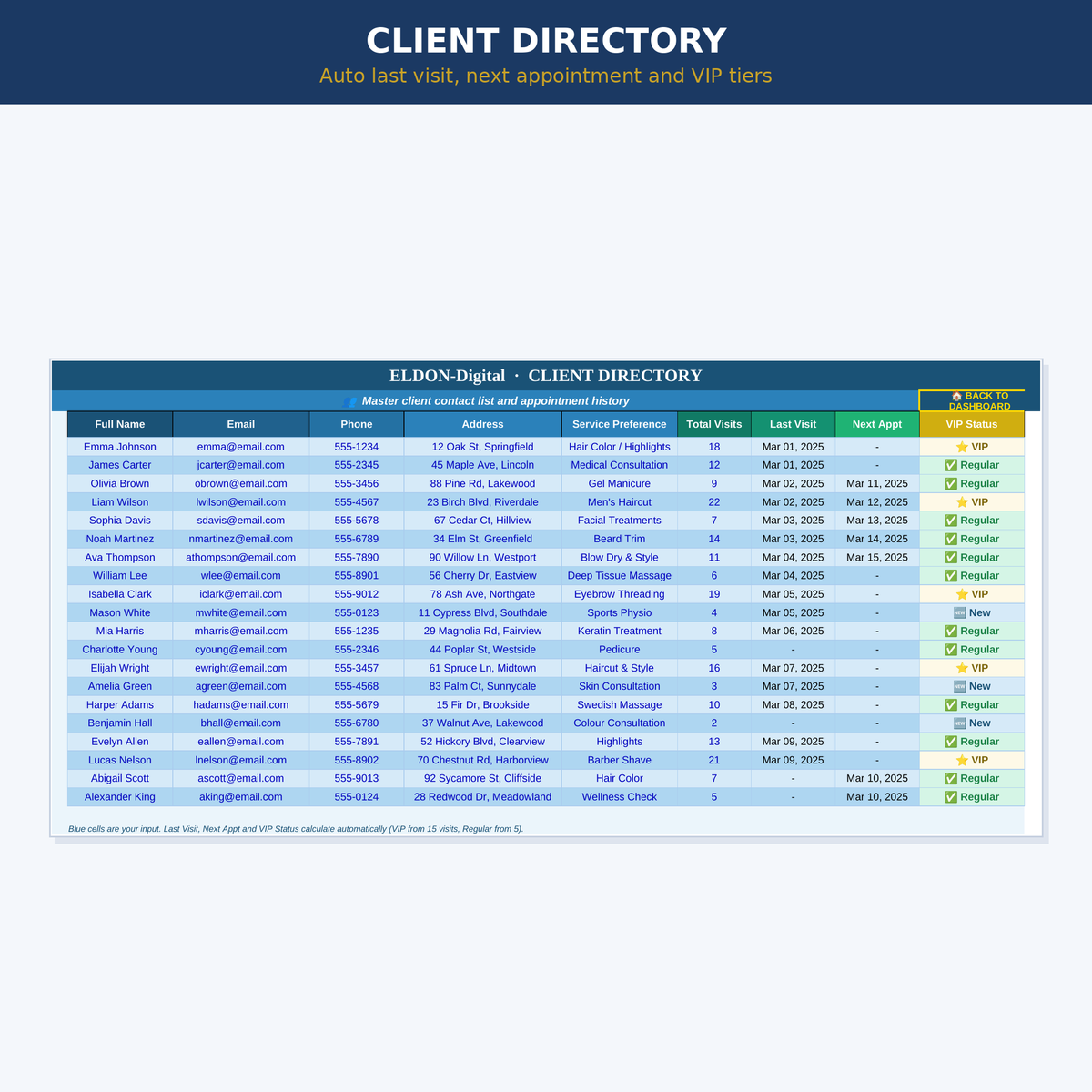 Appointment Tracker Excel Template
