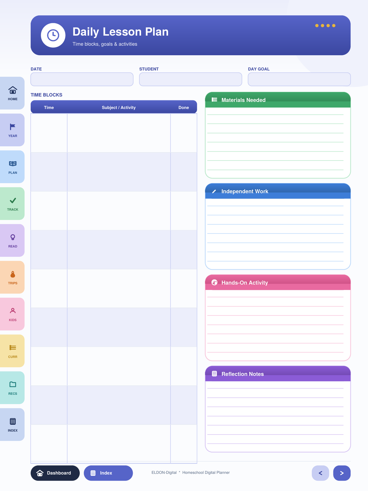 Homeschool Planner Digital Planner GoodNotes iPad