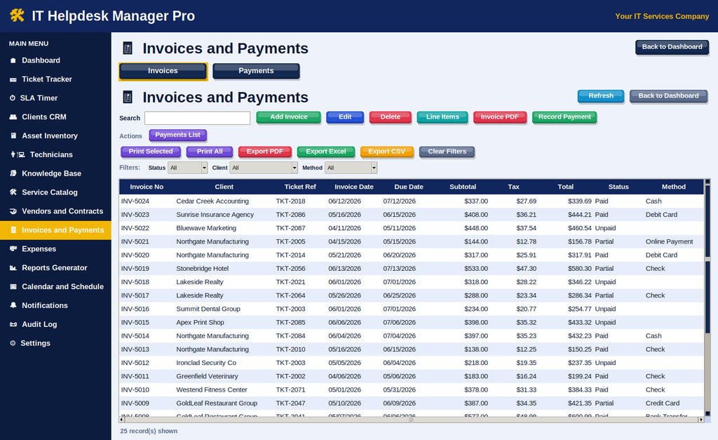 IT Helpdesk Manager Pro