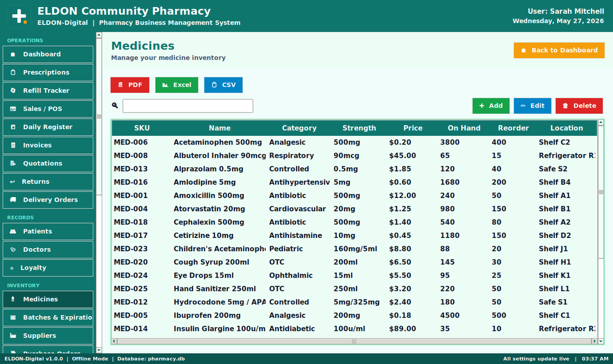 Pharmacy Business Management System
